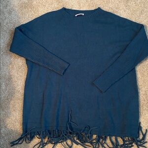 Blue Fringe Sweater